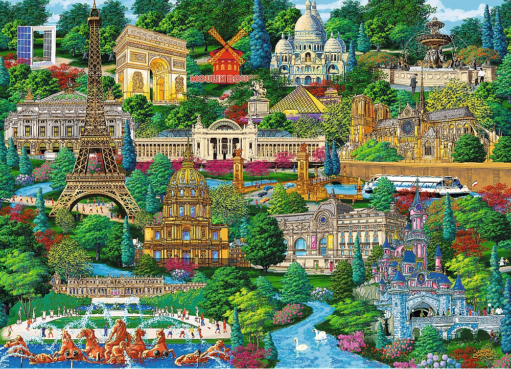 Trefl, Puzzle drewniane 1000: Francja, znane miejsca