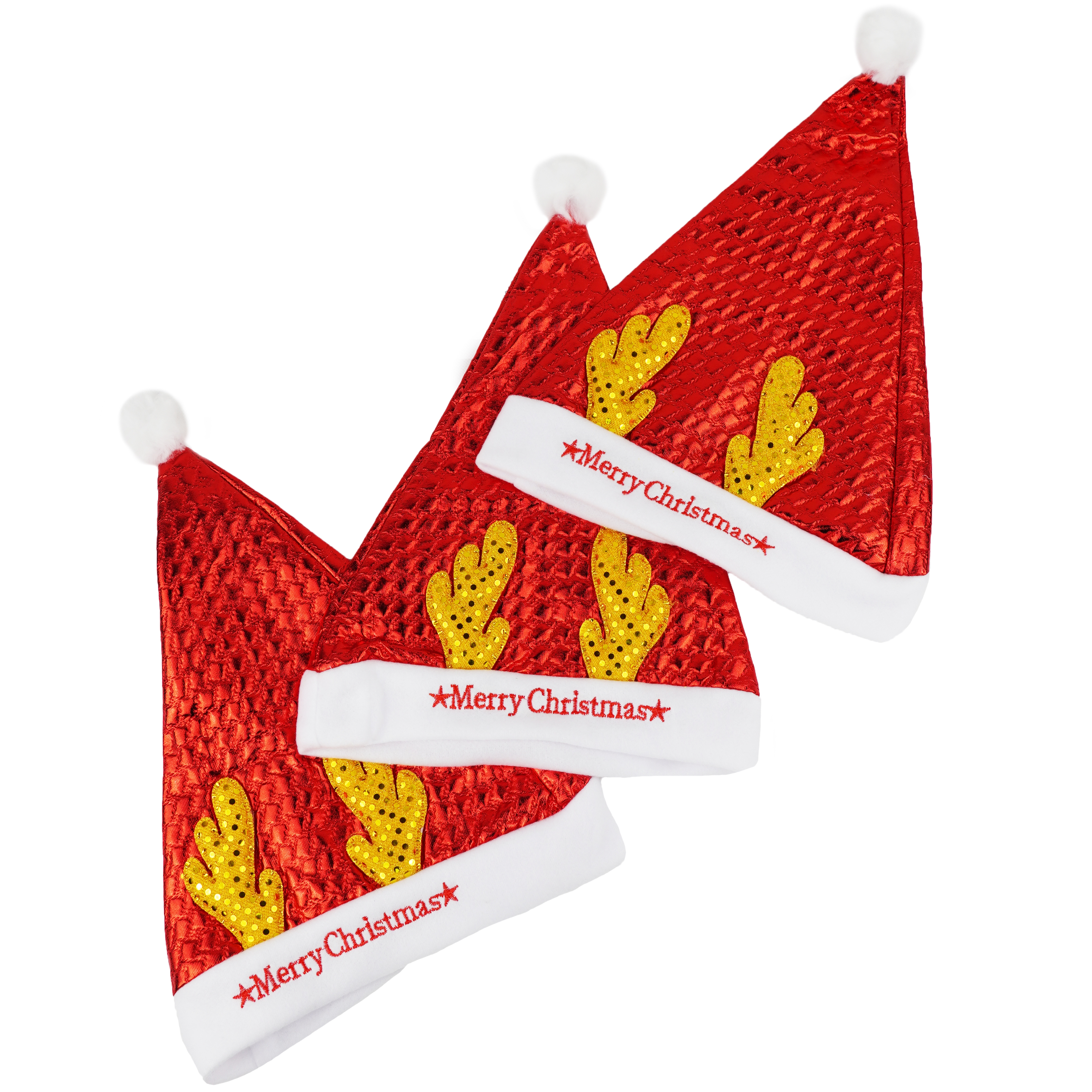 Wytłaczana czapka Mikołaja z reniferem, 1 szt.