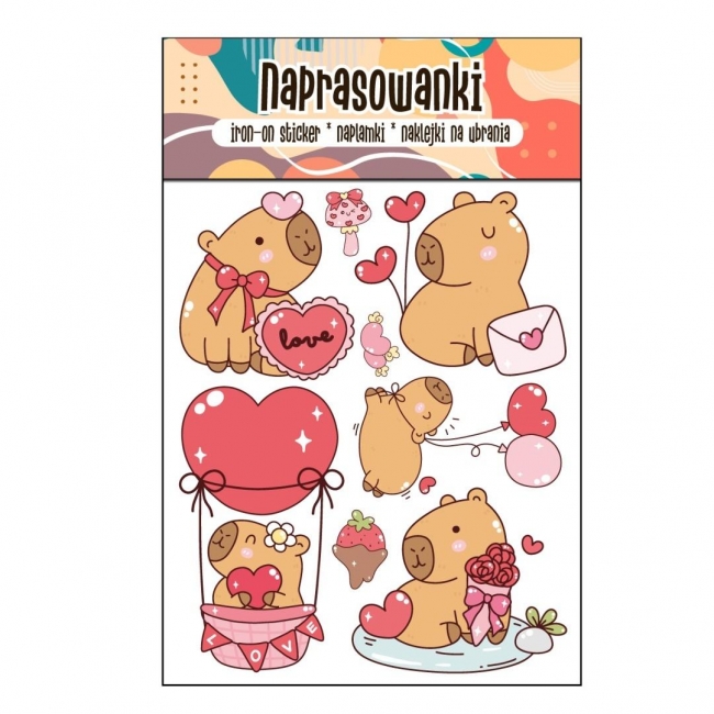 Naprasowanki Termo na Ubrania DTF Kapibara love