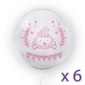 Tuban, balon 45 cm - Dziewczynka Baby Shower (6 sztuk) (TU 3750)