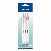 Długopisy MILAN P1 ANTIBACTERIAL, 3 sztuki (BWM10012IBG)