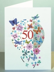 Karnet F50 wycinany + koperta Urodziny 50