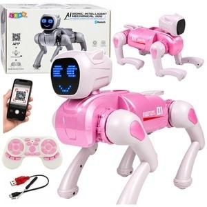 Pies robot ai RC bluetooth różowy