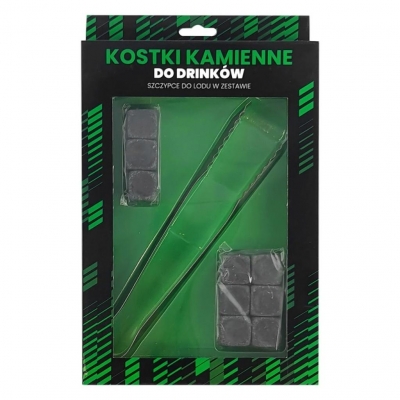 Kamienne kostki chłodzące do drinków + szczypce