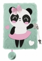 Pamiętnik A5/96K z kłódką 3D - Panda Ballerina