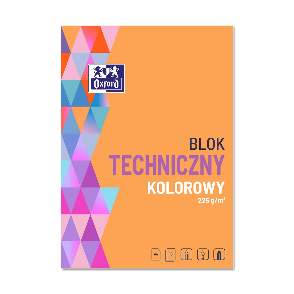 Blok techniczny Oxford A4/10k - kolorowy (400093230)