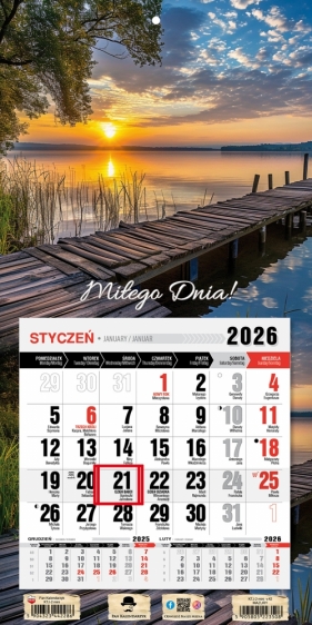Kalendarz 2026 jednodzielny mini - Mazury