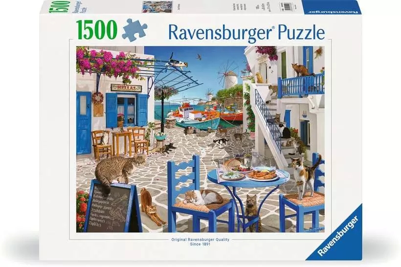 <img src='https://webimage.pl/pics/508/4/d4005555014508-2.png' style='height:440px' /> Ravensburger, Puzzle 1500: Koty na Mykonos (12001450)