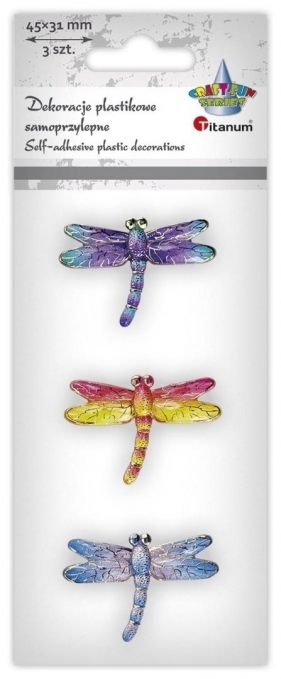 Dekoracje samoprzylepne plastikowe ważki 3szt