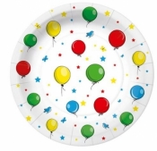 Talerze papierowe okrągłe eko Balony 18cm