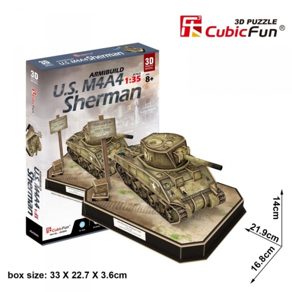 Puzzle 3D Czołg U.S. M4A4 Sherman 263 elementy (306-24204)