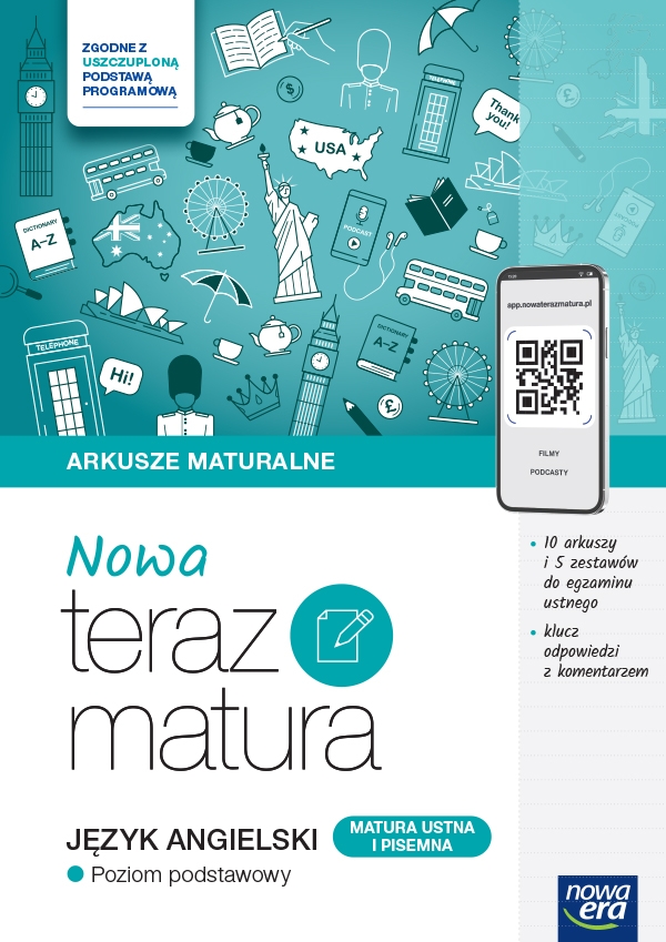 Nowa Teraz matura 2025. Język angielski. Zadania i arkusze maturalne. Zakres podstawowy. 2024/2025