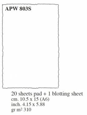 Papier czerpany A6 z podkładką 20 arkuszy biały