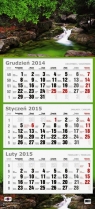 Kalendarz Trójdzielny Płaski 2015 górski potok
