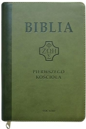 Biblia Pierwszego Kościoła ciemnozielona z paginatorami i suwakiem