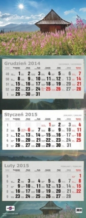 Kalendarz Trójdzielny Duży 2015 domek w górach - <br />