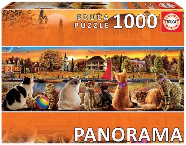 Puzzle 1000 elementów Koty na nadbrzeżu Panorama (18001)