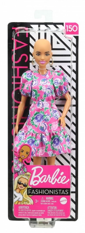 Lalka Barbie Fashionistas łysa sukienka w kwiaty (FBR37/DFT82/GYB03)