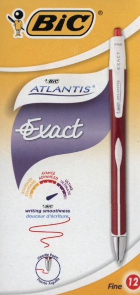 Długopis Atlantis Exact czerwony pudełko 12 sztuk (918507)