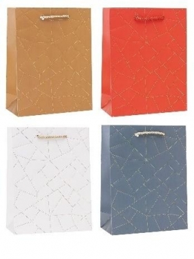 Torebka ozdobna 18x23x8cm hot-stamp mix ROZETTE