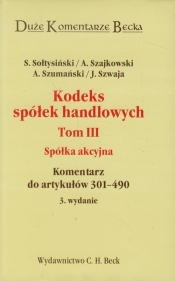 Kodeks spółek handlowych Tom 3 Spółka akcyjna