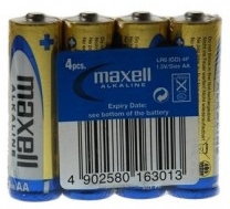 Baterie. 4x bateria alkaliczna. Maxell Alkaline LR6/AA