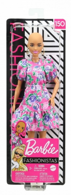 Lalka Barbie Fashionistas łysa sukienka w kwiaty (FBR37/DFT82/GYB03)