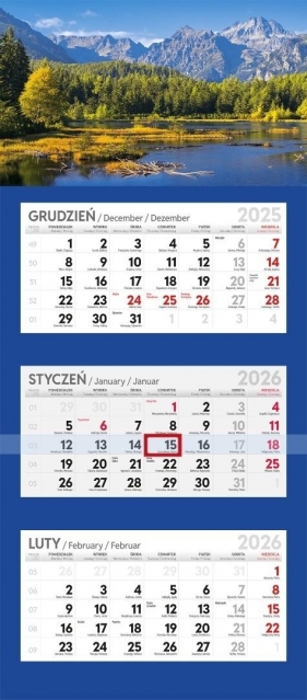 Kalendarz 2026 trójdzielny Lux MIX