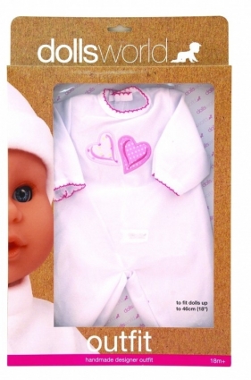 Ubranko Deluxe Fashion Boutique dla lalek do 46cm białe z serduszkiem
