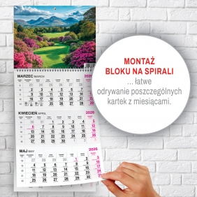 Kalendarz trójdzielny spirala - Ogród