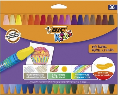 Kredki pastele olejne Kids oil 36 kolorów BIC