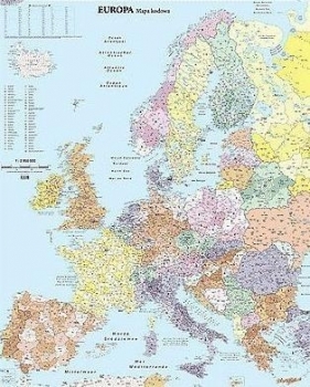 Europa. Mapa ścienna. Kody pocztowe 1:3,4 mln - Praca zbiorowa