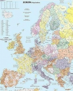 Europa. Mapa ścienna. Kody pocztowe 1:3,4 mln - Opracowanie zbiorowe