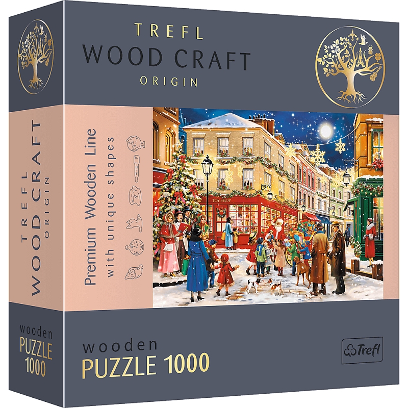 Trefl, Puzzle drewniane 1000: Świąteczna aleja (20151)
