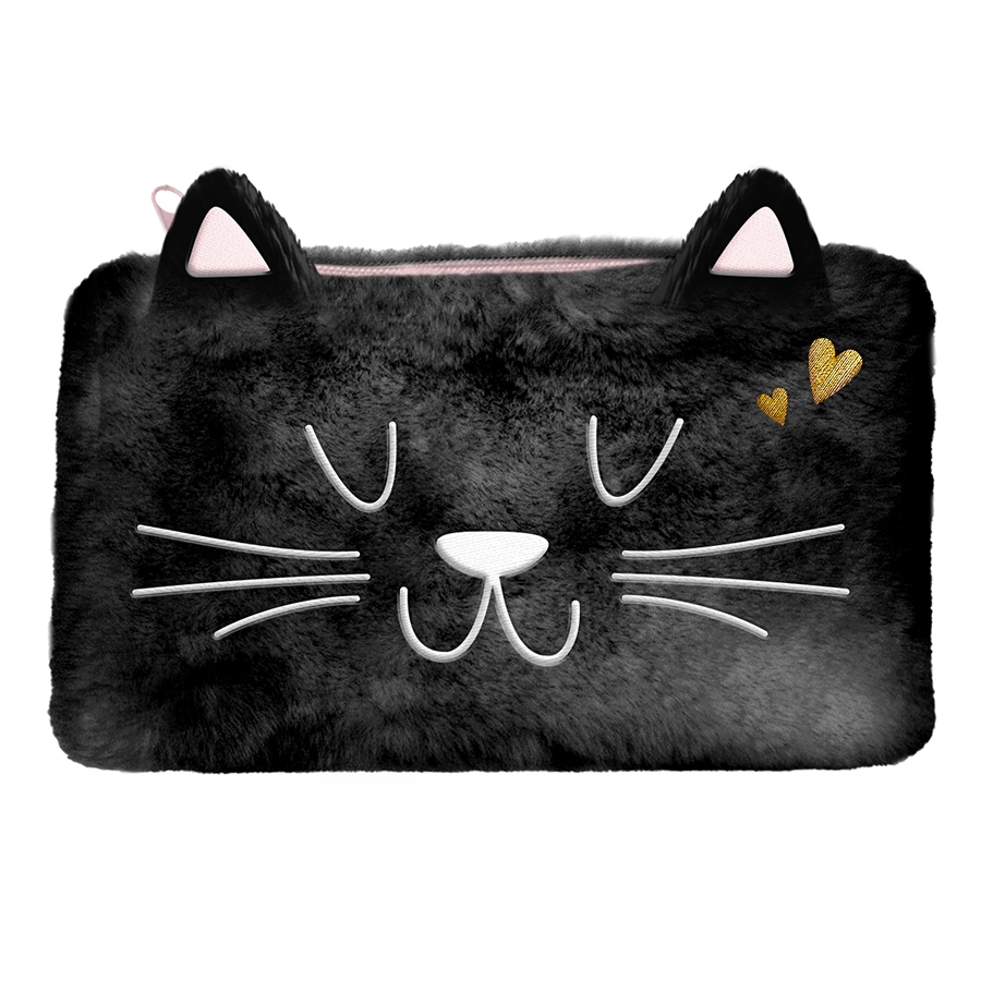 Piórnik saszetka pluszowa - Black Cat
