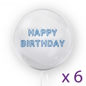 Tuban, balon 45 cm - Happy Birthday (6 sztuk) (TU 3751)