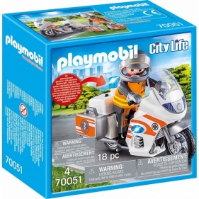 Playmobil City Life: Motocykl ratowniczy ze światłem (70051)