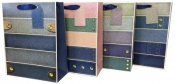 Torebka Lux z brokatem max (30x40x12)jeans - ROZETTE
