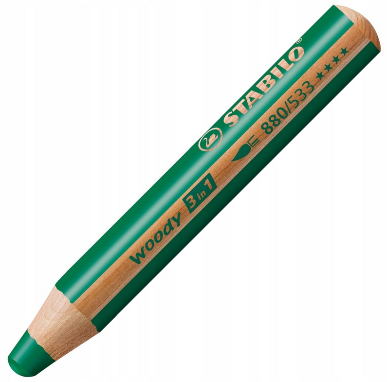 Kredka drewniana XXL - Woody 3w1 - Ciemnozielona (880/533)