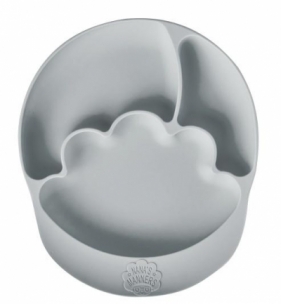 Talerz silikonowy z przyssawką szary