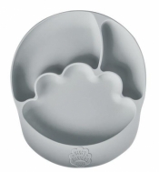 Talerz silikonowy z przyssawką szary