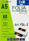 Folia do laminowania A5 100szt