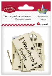 Zawieszka drewniana 3D domek ażurowy 69x56x85mm