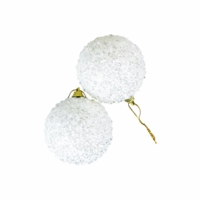 Bombki błyszczące białe 2szt