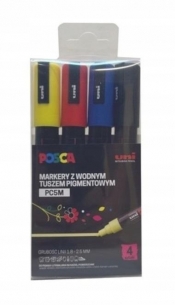 Markery plakatowe PC-5M 4 kolory POSCA UNI