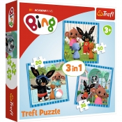 Puzzle 3w1: Bing - Zabawy z przyjaciółmi (34851)