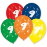 Balony lateksowe cyfra 9, 10 sztuk (48951) od 3 lat