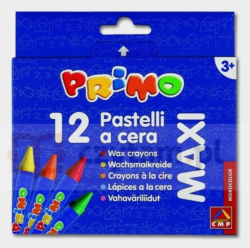 Kredki woskowe Primo Maxi 12 kolorów (Uszkodzona zawartość)