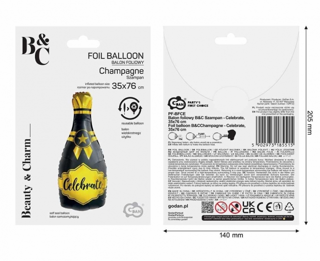 <img src='https://webimage.pl/pics/515/5/d5902973185515.jpg' style='height:440px' /> Balon foliowy B&C Szampan Celebrate 35x76cm