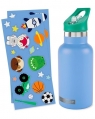 Butelka termiczna z naklejkami 380ml niebieska